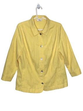 Alia Petite Yellow Textured Shirt Jacket Women’s Vintage Lightweight Overshirt